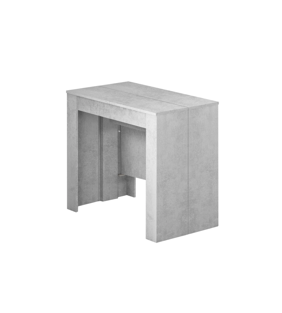 TAVOLO CONSOLLE MULTIPOSIZIONE ESTENSIBILE CEMENTO, 90X51X78 CM